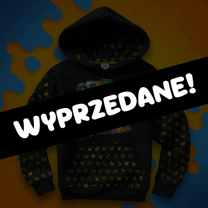 Bluza full wzór miasto Wojanowice - czarna