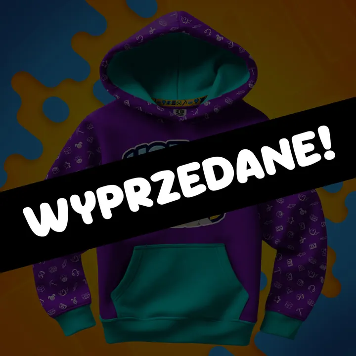 Bluza full wzór Pimpek w logo - turkusowa