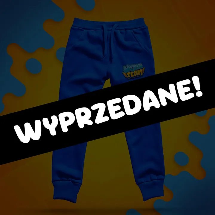Długie spodnie Premium - logo Wojan Team - niebieskie