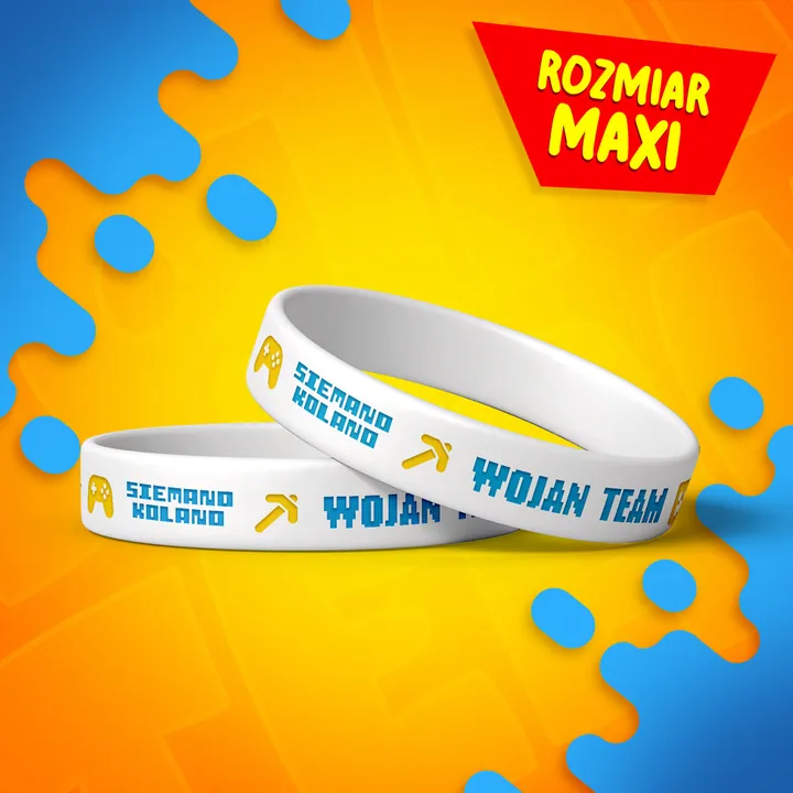 Maxi opaska świecąca Wojan Team - biała