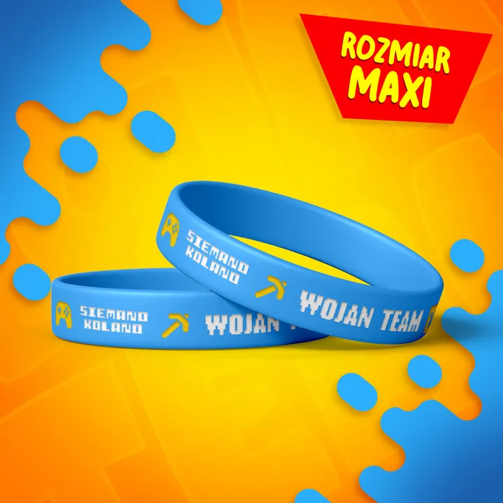Maxi opaska świecąca Wojan Team - niebieska