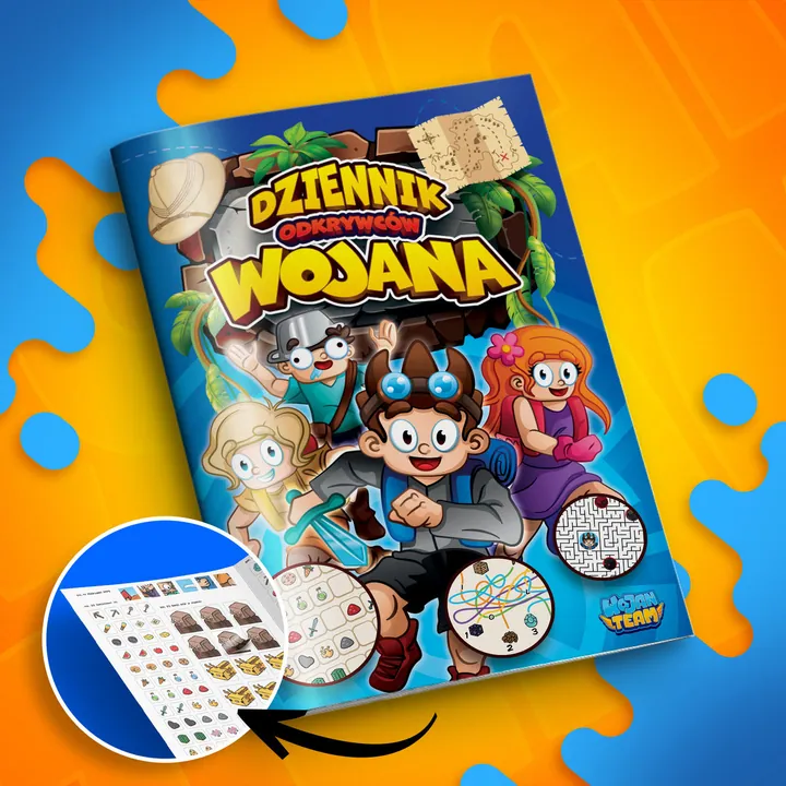 Dziennik odkrywców Wojana + naklejki 64 strony A4