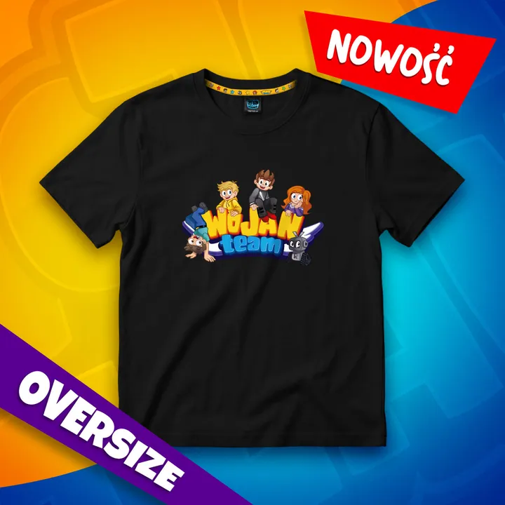 Koszulka oversize Premium - Wojan Team - czarna