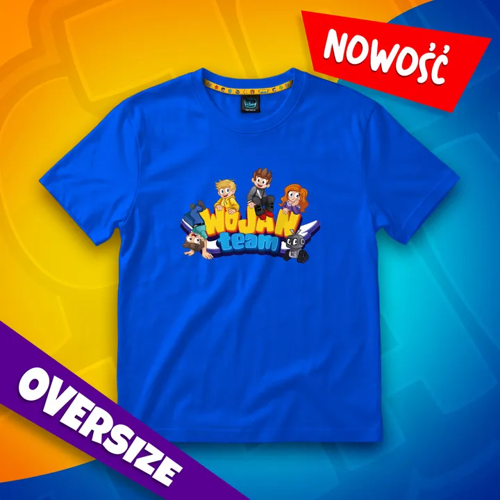 Koszulka oversize Premium - Wojan Team - niebieska