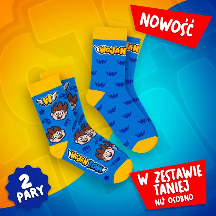 Zestaw 2 pary - skarpetki Premium Wojan Team - niebieskie + skarpetki Premium Wojan - niebieskie