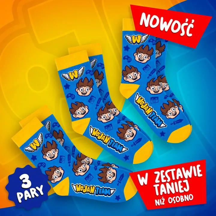 Zestaw 3 pary - skarpetki Premium Wojan - niebieskie