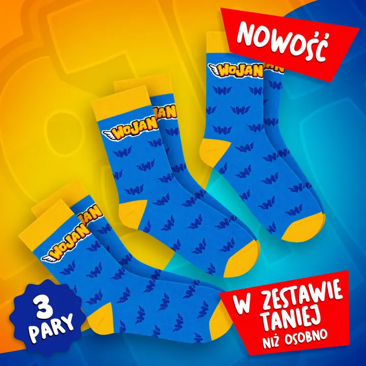 Zestaw 3 pary - skarpetki Premium Wojan Team - niebieskie