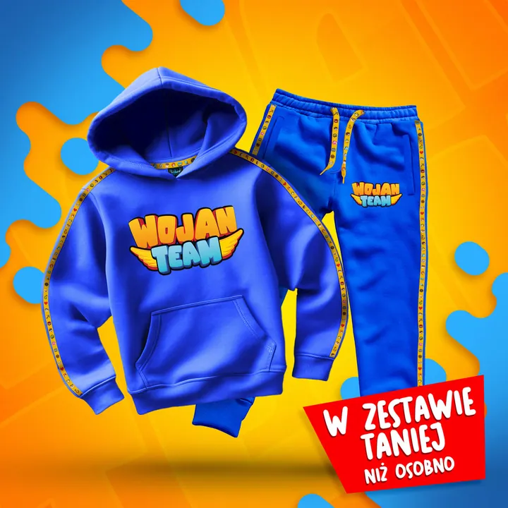 Zestaw bluza + spodnie Premium z paskami Wojan Team - niebieski