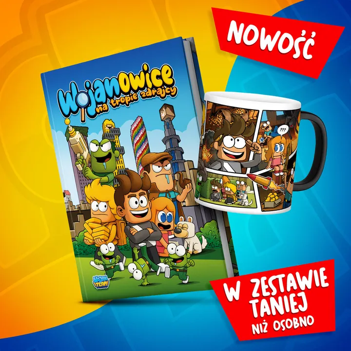 Zestaw komiks Wojanowice: na tropie zdrajcy - twarda oprawa + magiczny kubek komiks Wojanowice