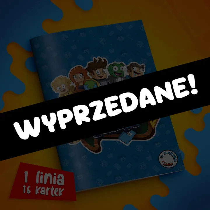 Zeszyt w szeroką linie A5 - 16 kartek - ekipa Wojan Team - 2025